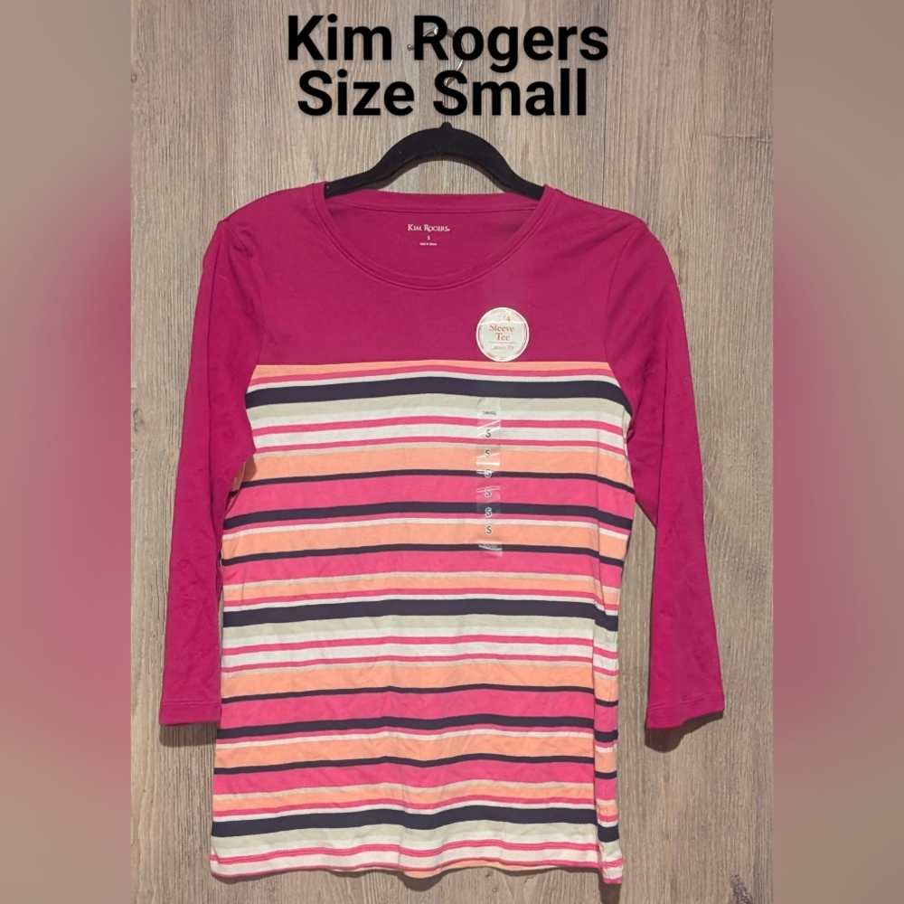 Kim Rogers Vibrant Striped Long Sleeve Tee